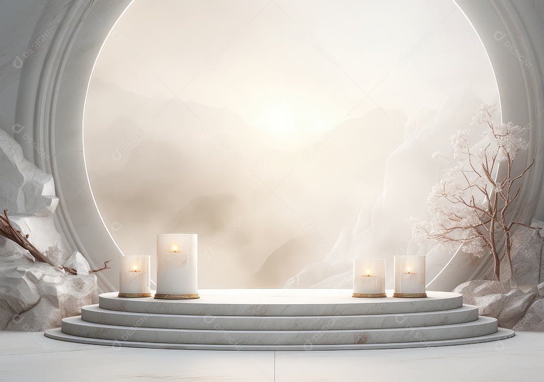 Fundo para produtos cosméticos de cor cinza natural. Pódio de pedra sobre um fundo cinza. IA Gerativa