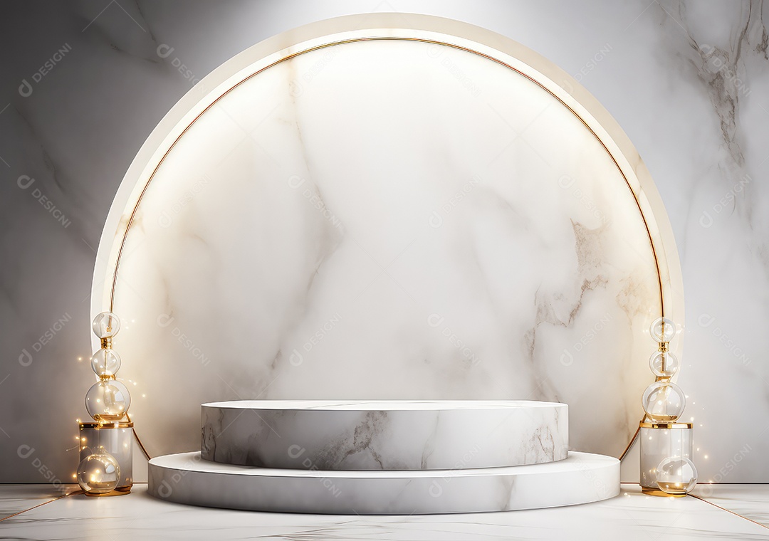 Fundo para produtos cosméticos de cor cinza natural. Pódio de pedra sobre um fundo cinza. IA Gerativa