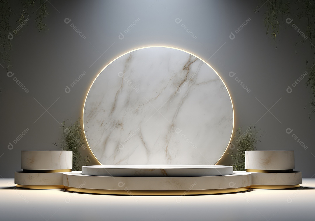 Fundo para produtos cosméticos de cor cinza natural. Pódio de pedra sobre um fundo cinza. IA Gerativa