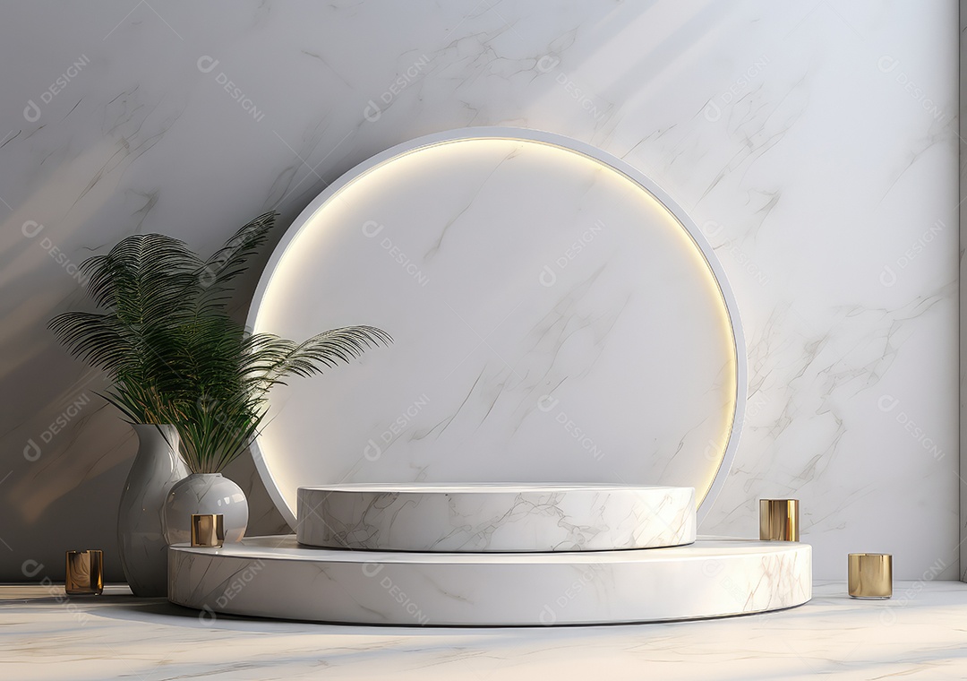 Fundo para produtos cosméticos de cor cinza natural. Pódio de pedra sobre um fundo cinza. IA Gerativa