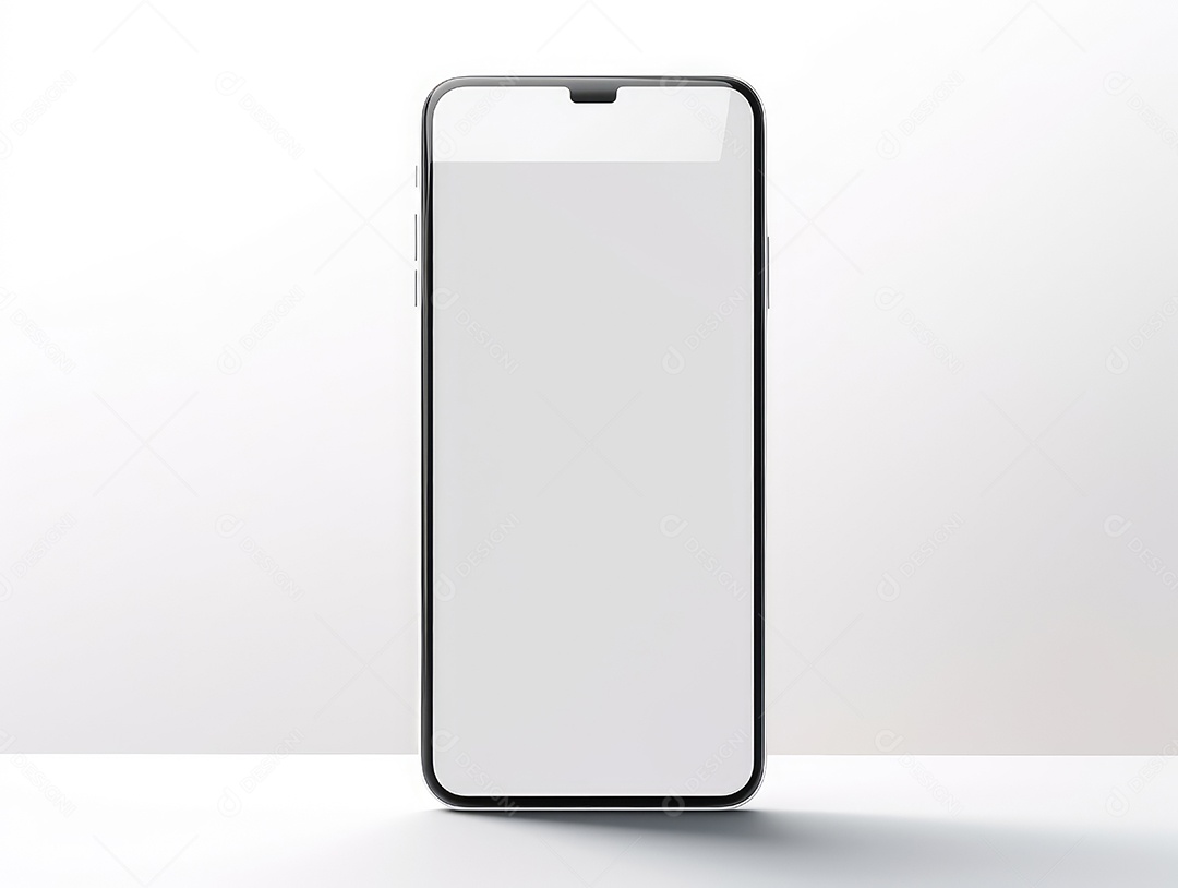 Tela branca em branco do telefone celular de maquete, display vazio do smartphone