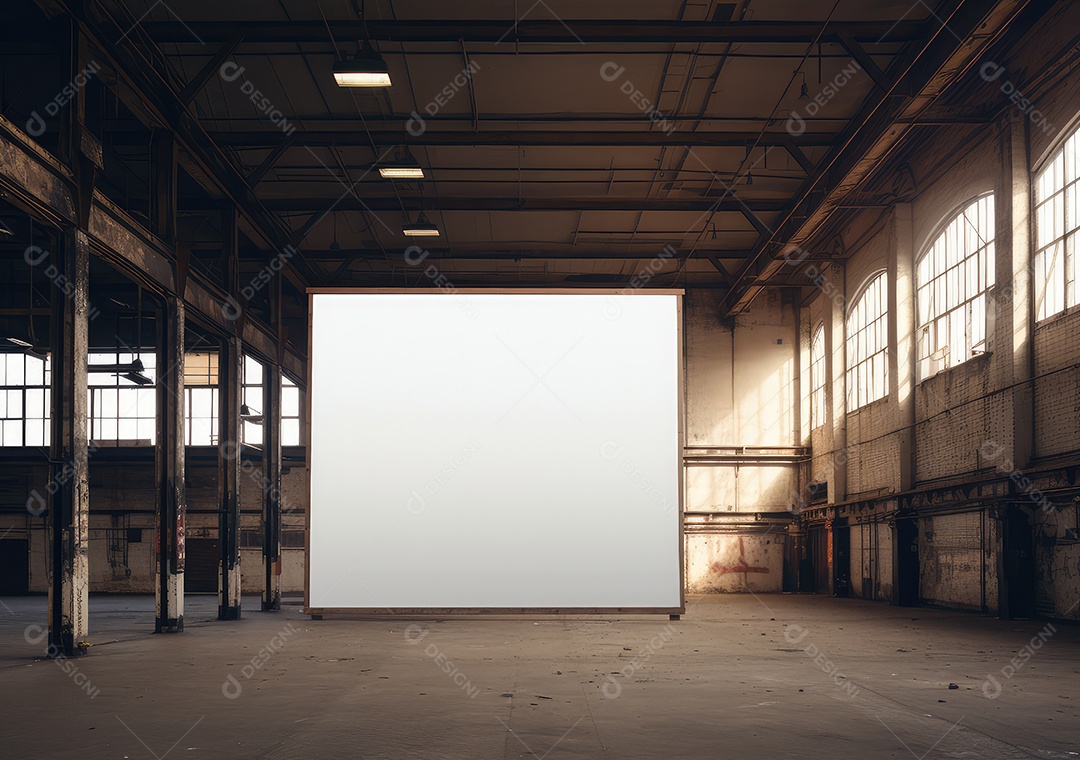 Maquete de um pôster vazio em um loft moderno