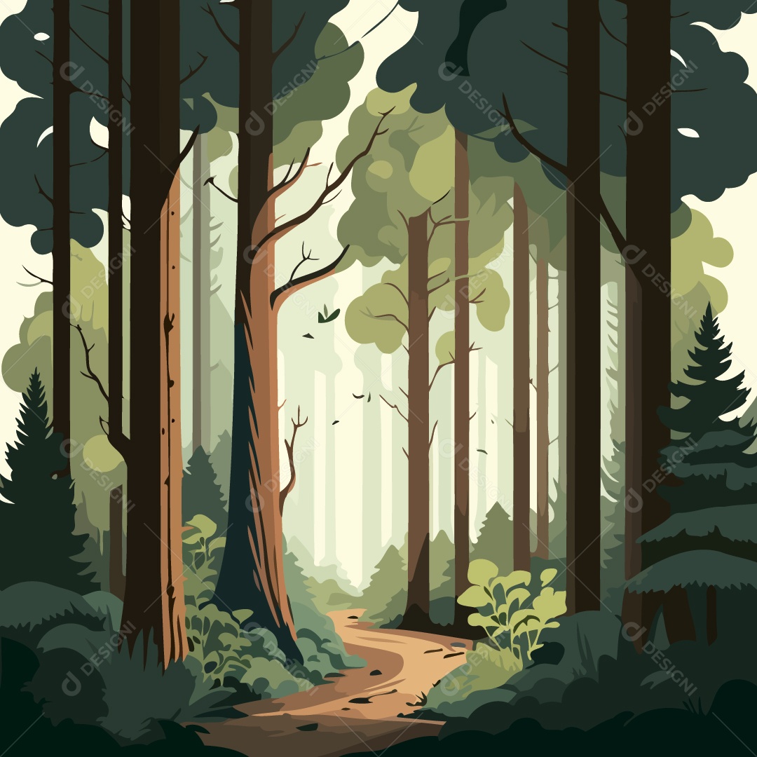 Paisagem de Caminho Ilustração Vetor EPS