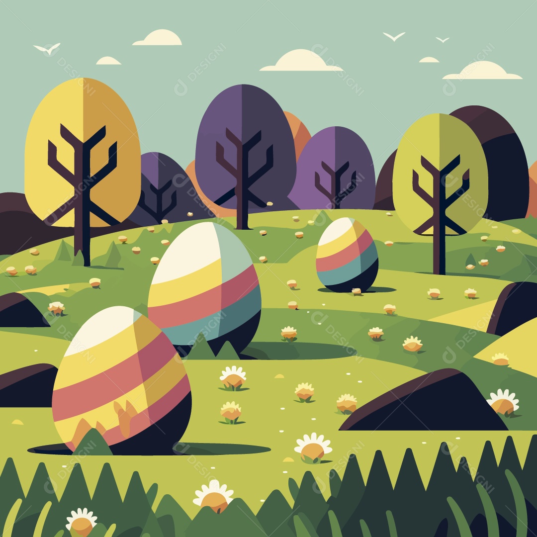 Ovo de Páscoa Ilustração Vetor EPS