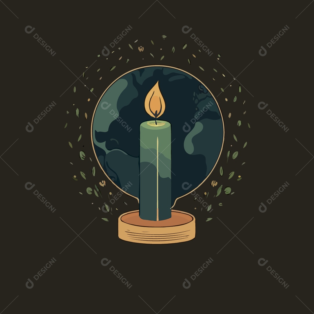 Ilustração do Campanha Hora do Planeta Vetor EPS