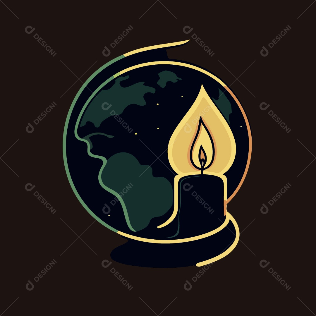 Ilustração do Campanha Hora do Planeta Vetor EPS