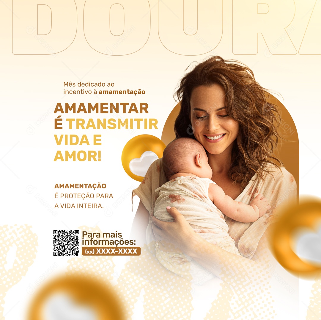 Social Media Feed Amamentação é Proteção PSD Editável