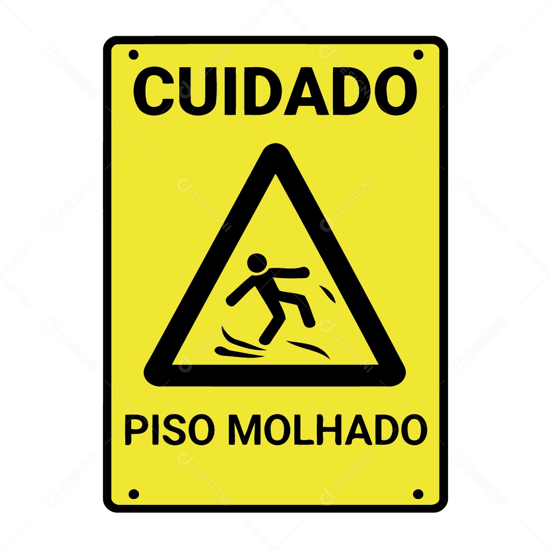 Cuidado Piso Molhado Ilustração Vetor EPS