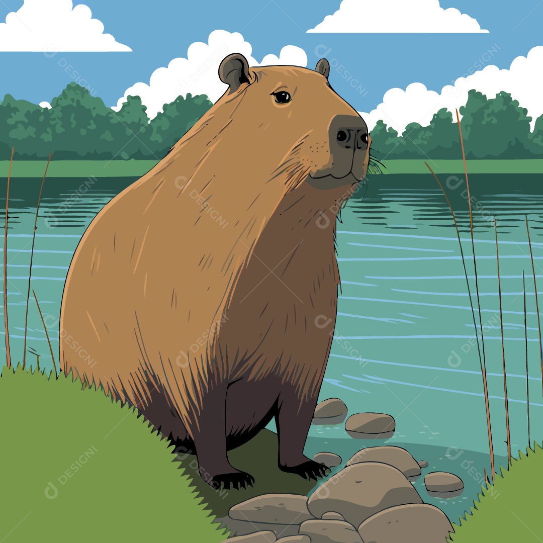 Capivara Ilustração Vetor EPS
