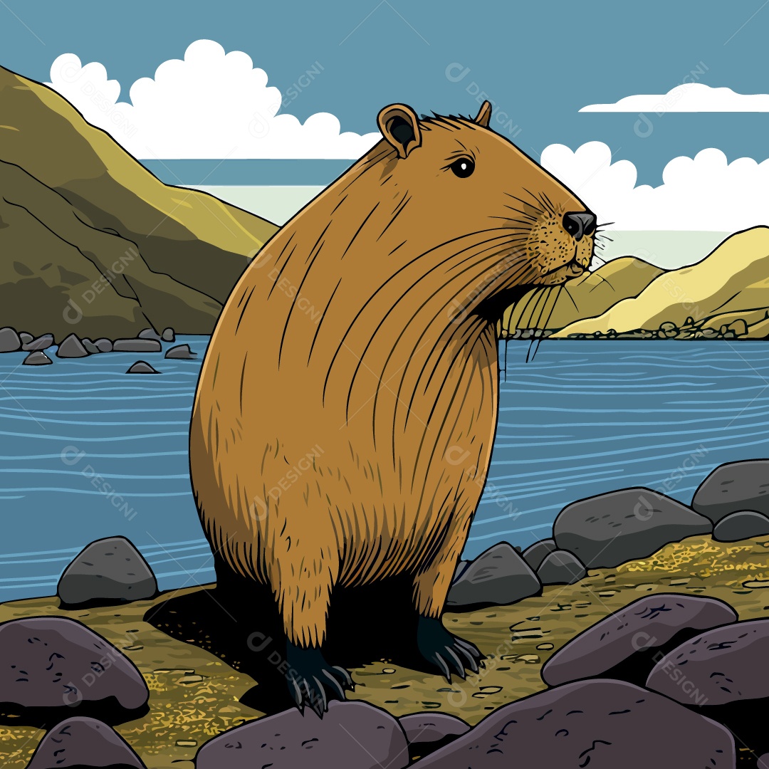 Capivara Ilustração Vetor EPS