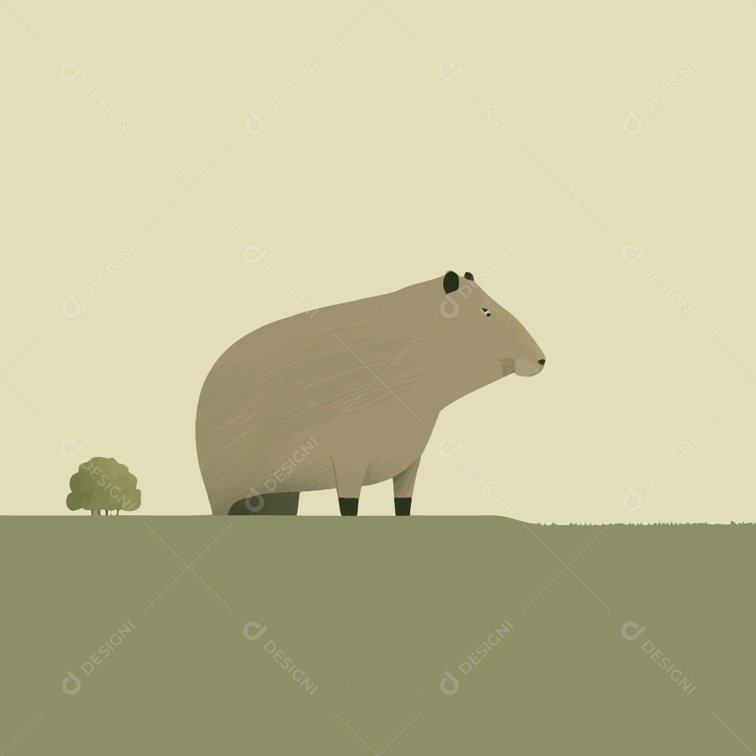 Capivara Ilustração Vetor EPS