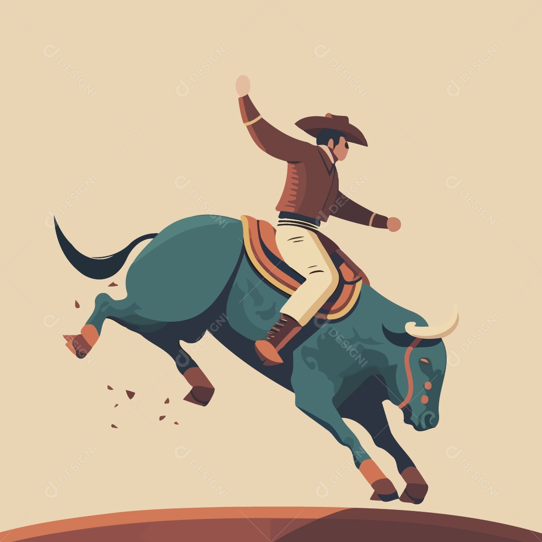 Peão de Rodeio Ilustração Vetor EPS