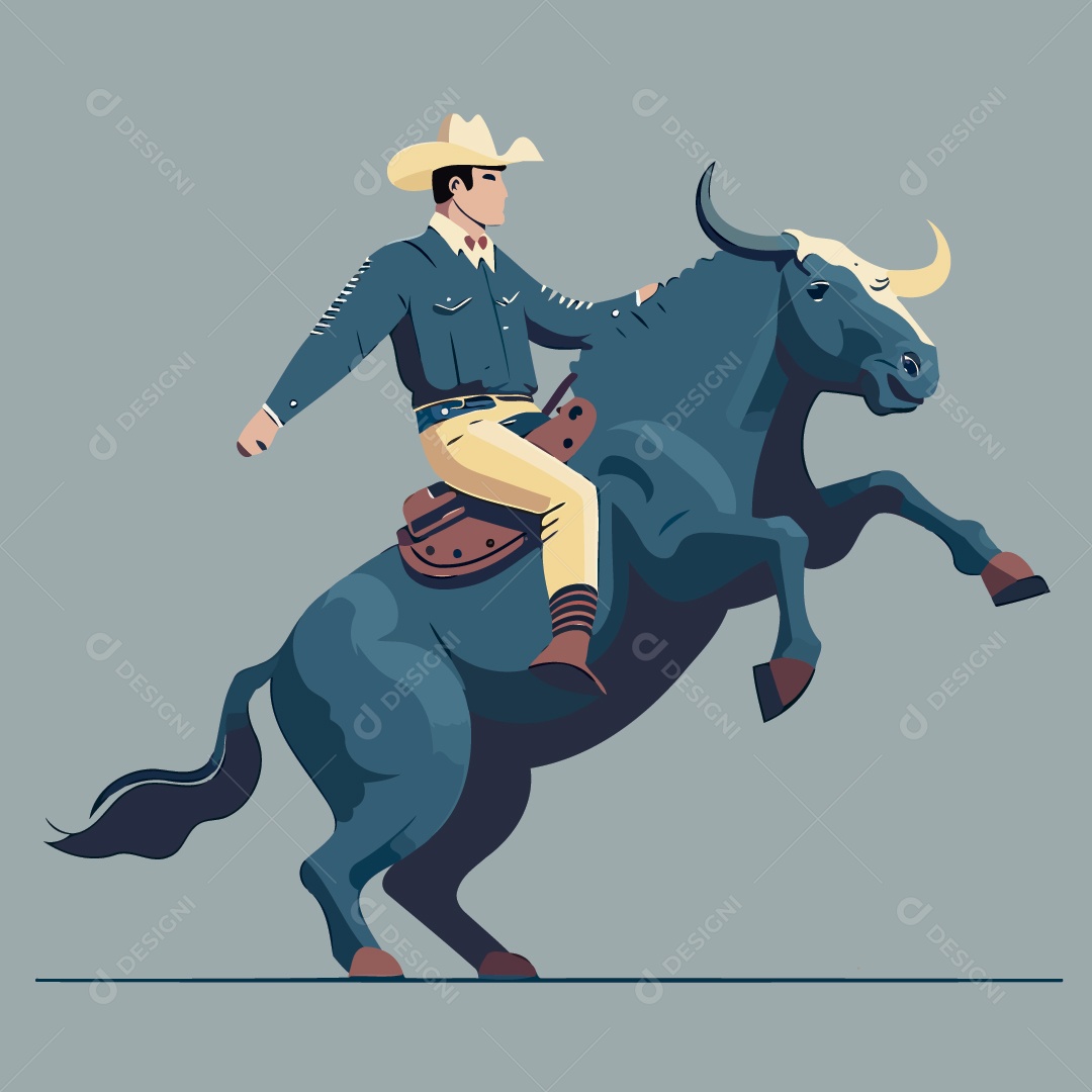 Peão de Rodeio Ilustração Vetor EPS