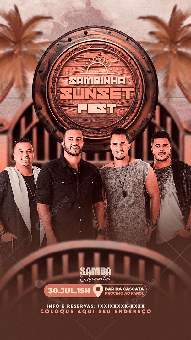 Story Sambinha Sunset Fest Social Media PSD Editável