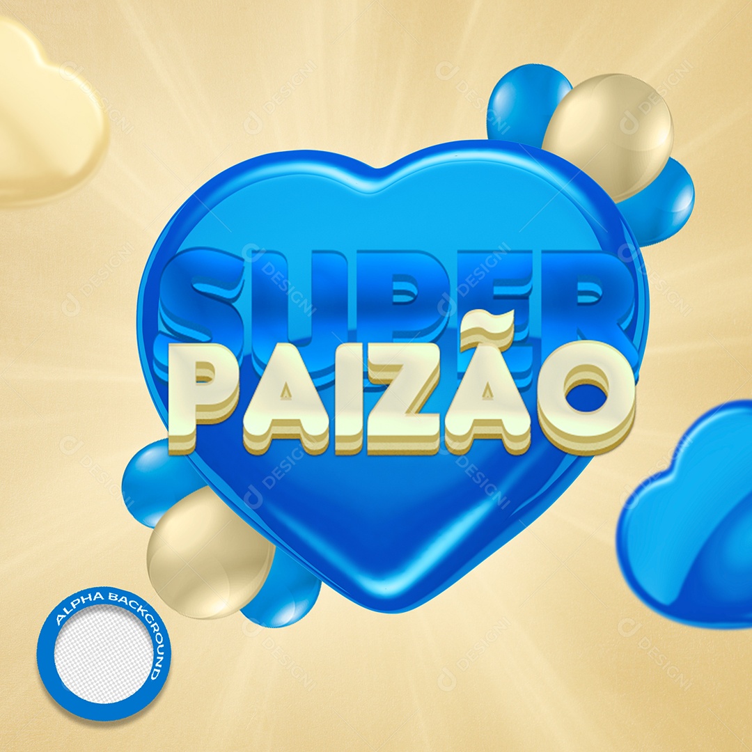 Super Paizão Selo 3D Composição PSD