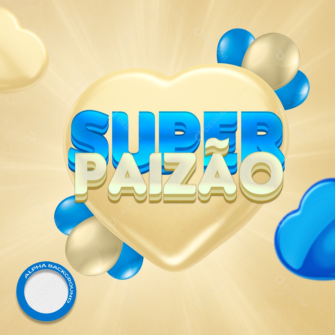 Super Paizão Selo 3D Composição PSD