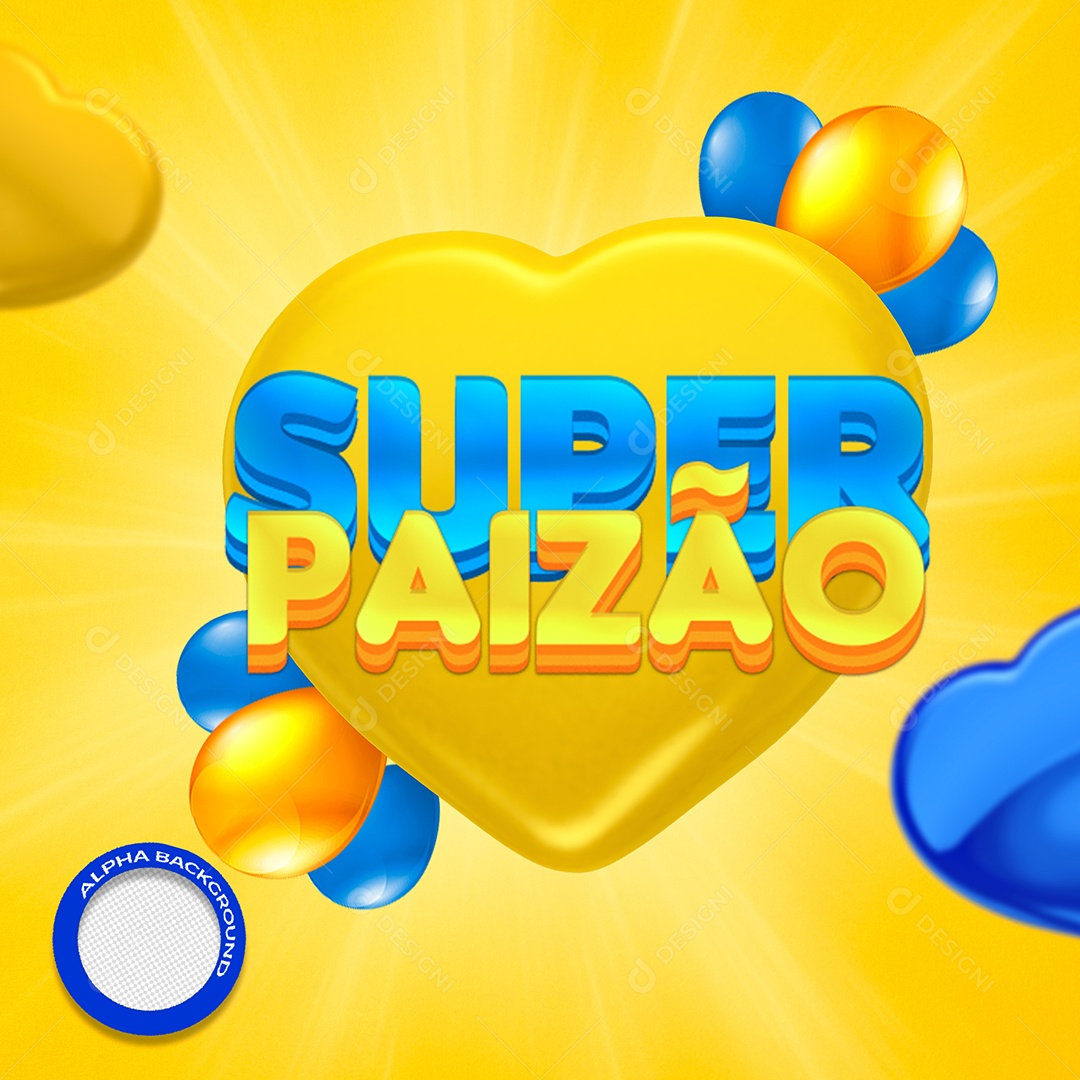Super Paizão Selo 3D Composição PSD