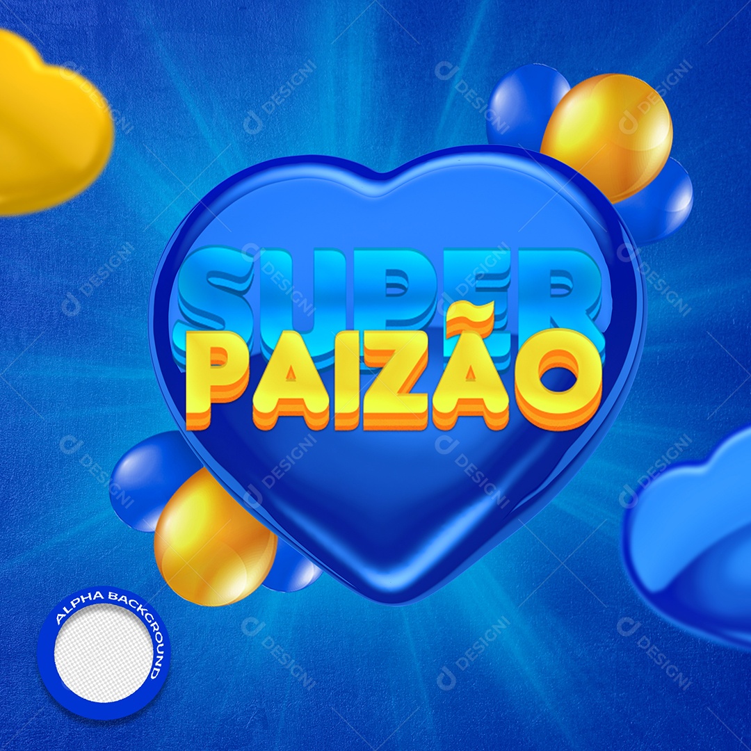 Dia dos Pais Selo 3D Composição PSD