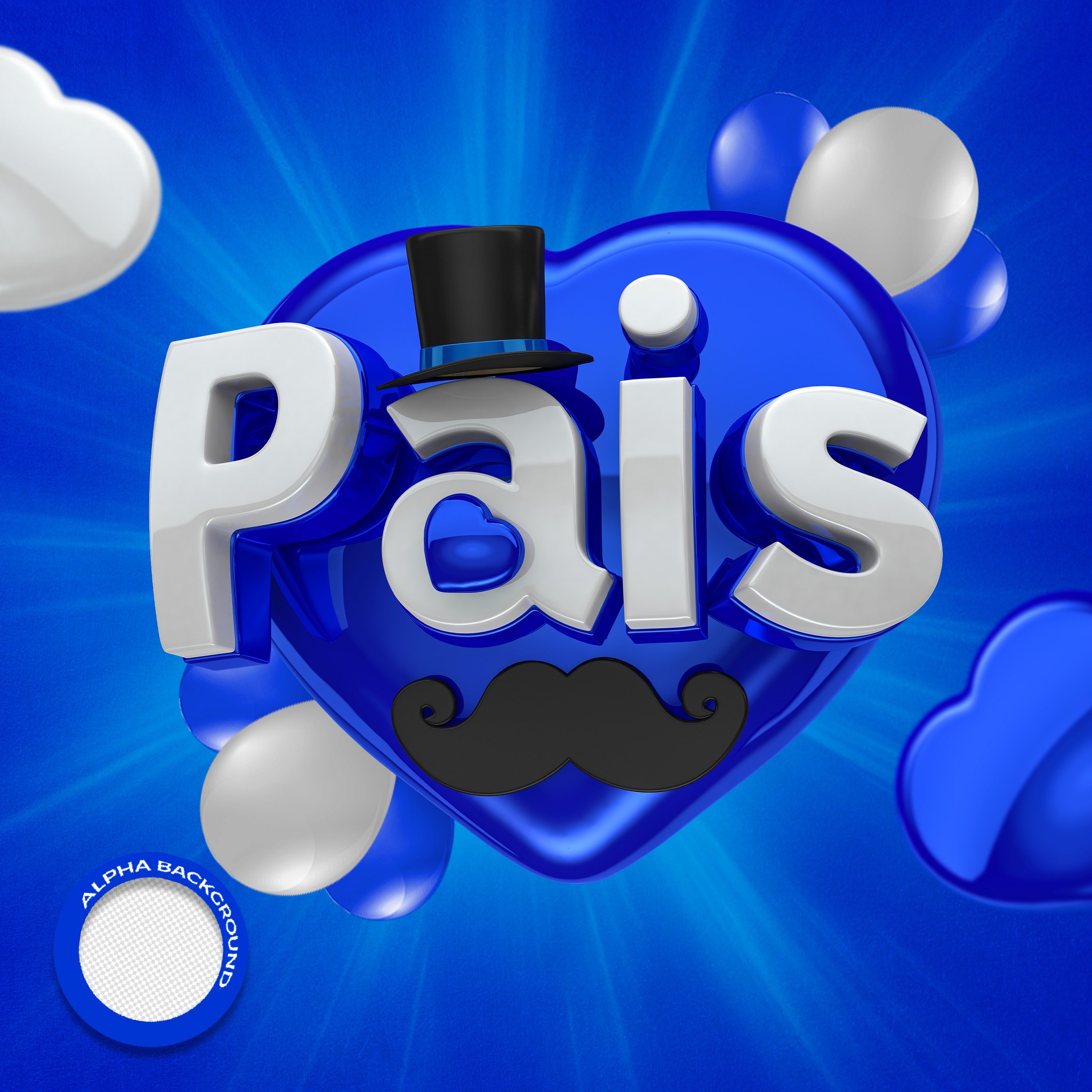 Dia dos Pais Selo 3D Composição PSD