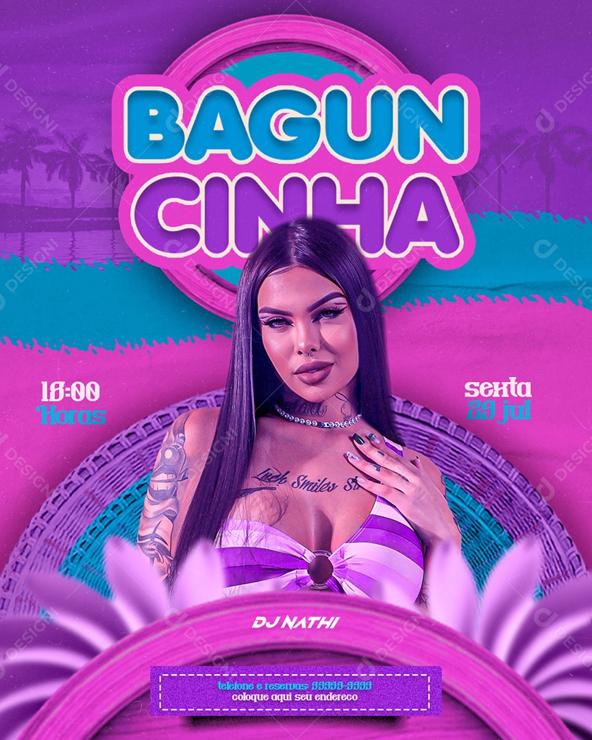 Flyer Baguncinha Social Media PSD Editável