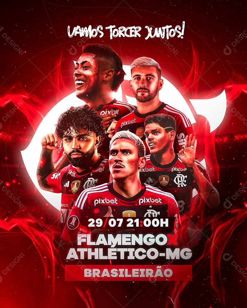 Futebol Brasileirão Flamengo X Athletico-MG Social Media PSD Editável