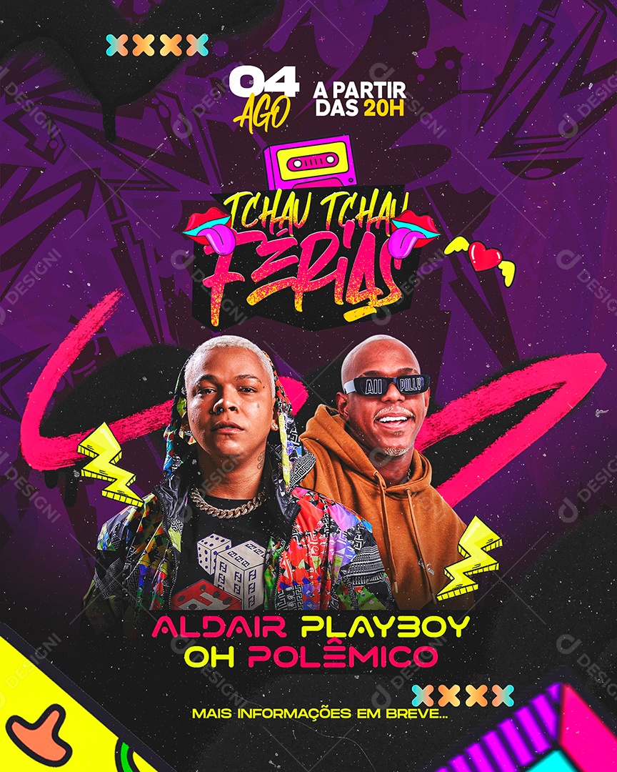 Flyer Tchau Tchau férias Social Media PSD Editável