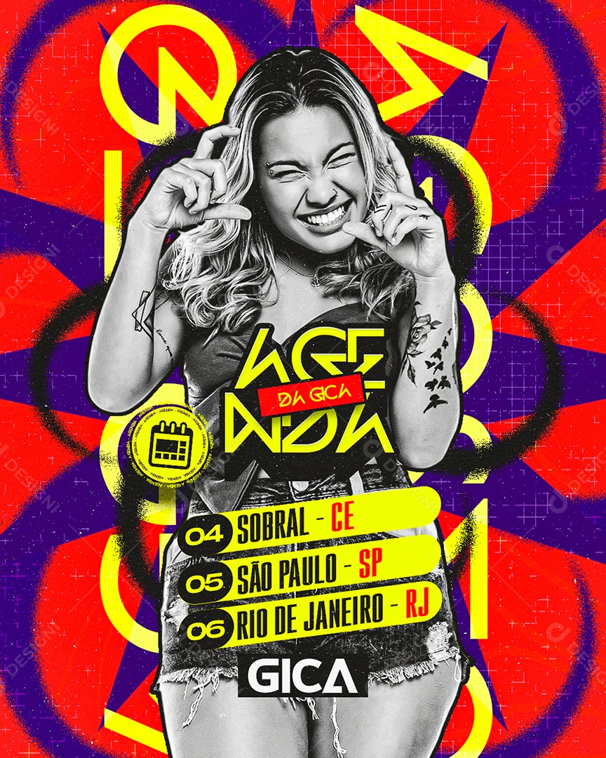Flyer Agenda da Gica Social media PSD Editável