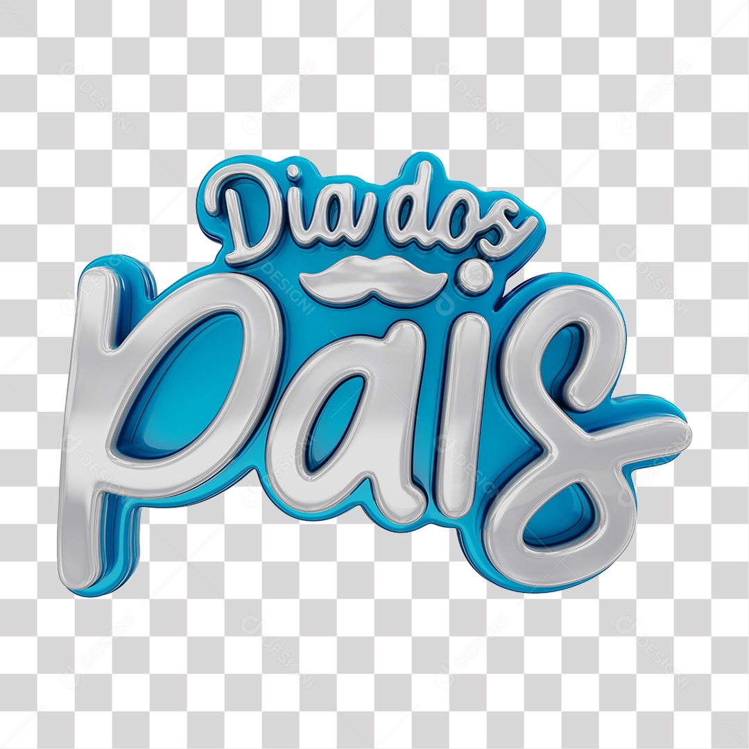 Elemento 3D Dia dos Pais para Composição PNG Transparente