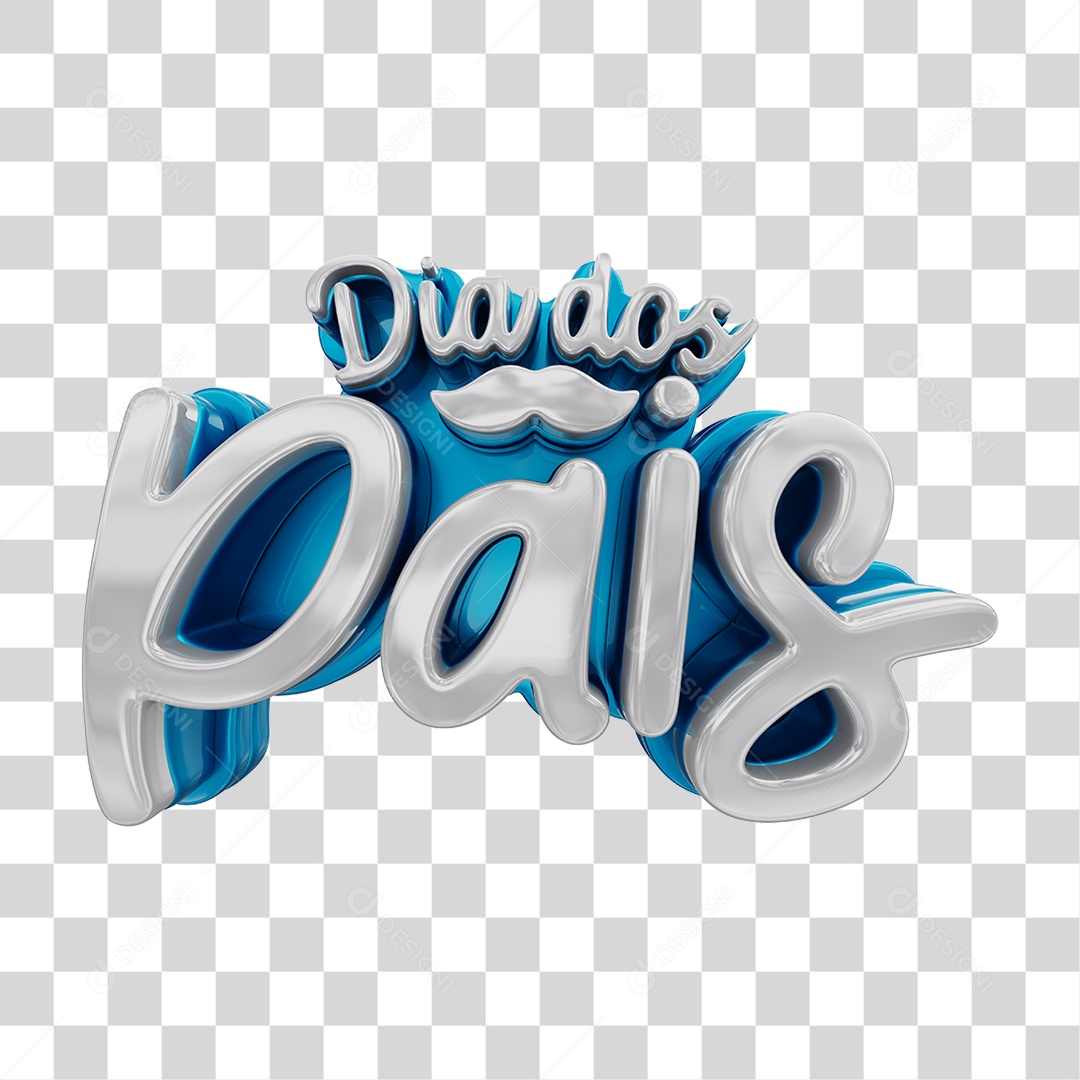 Elemento 3D Dia dos Pais para Composição PNG Transparente