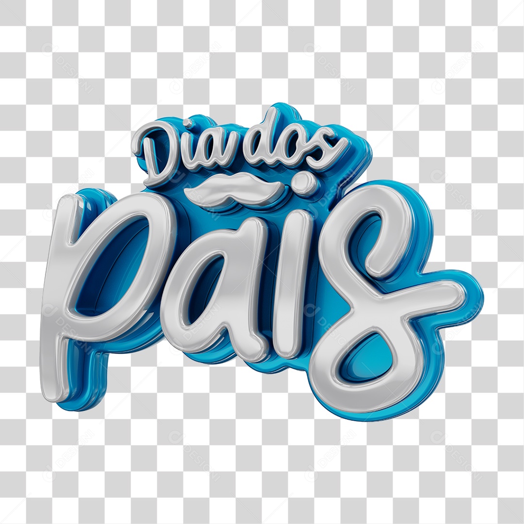 Elemento 3D Dia dos Pais para Composição PNG Transparente