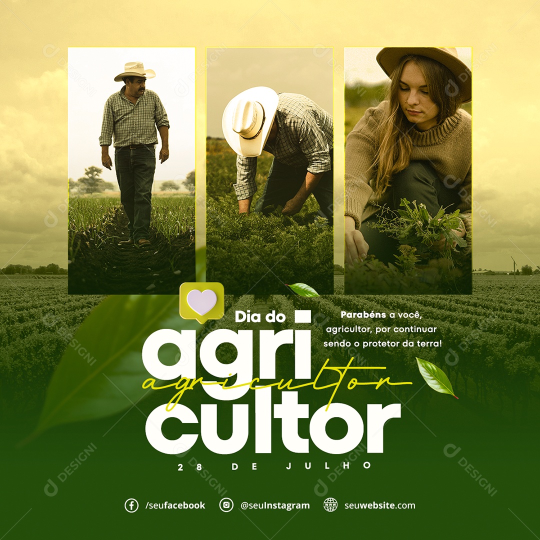 Dia Do Agricultor 28 De Julho Social Media PSD Editável
