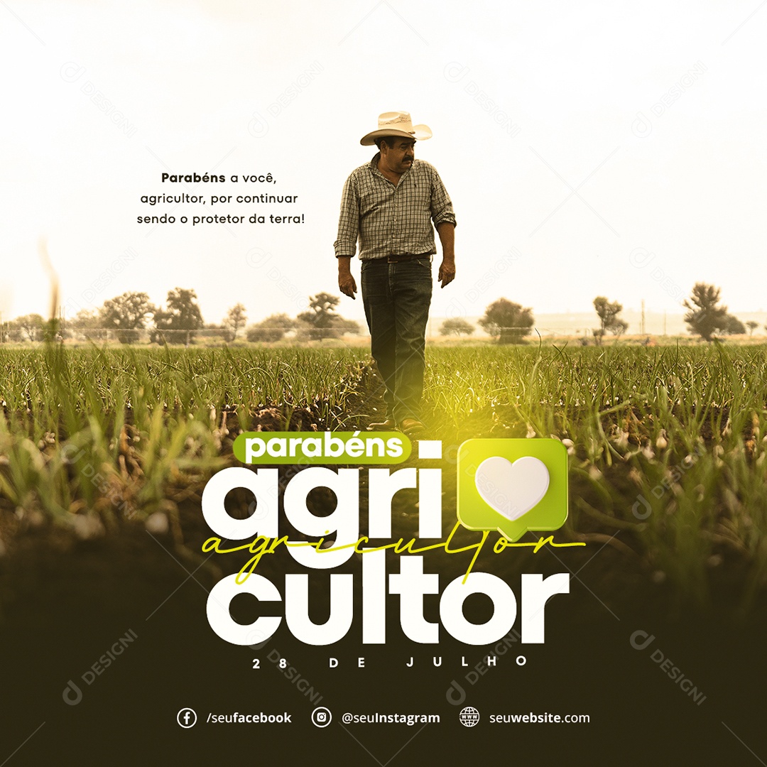 Parabéns Agricultor Social Media PSD Editável