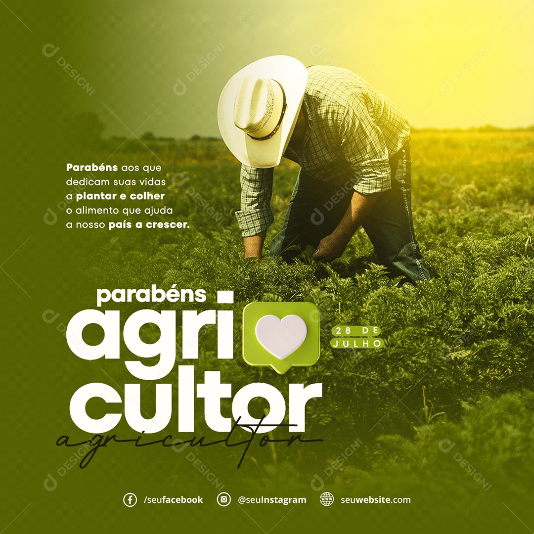 Parabéns Agricultor Social Media PSD Editável