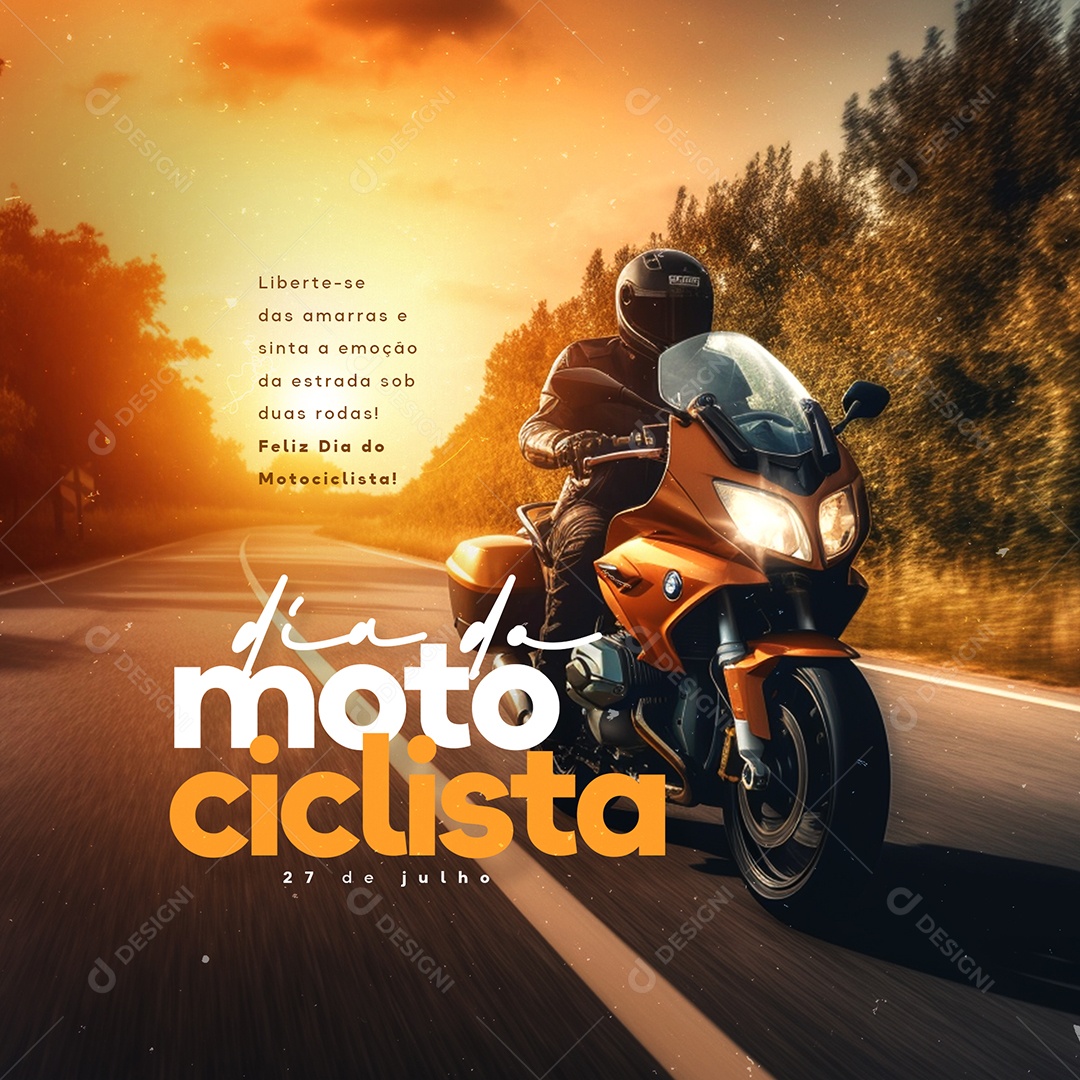 Dia Do Motociclista 27 de Julho Social Media PSD Editável