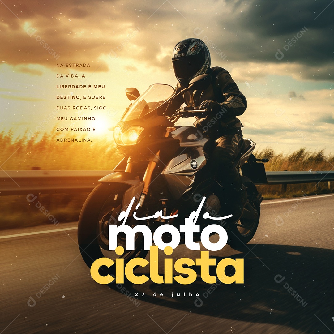 Dia Do Motociclista 27 de Julho Social Media PSD Editável