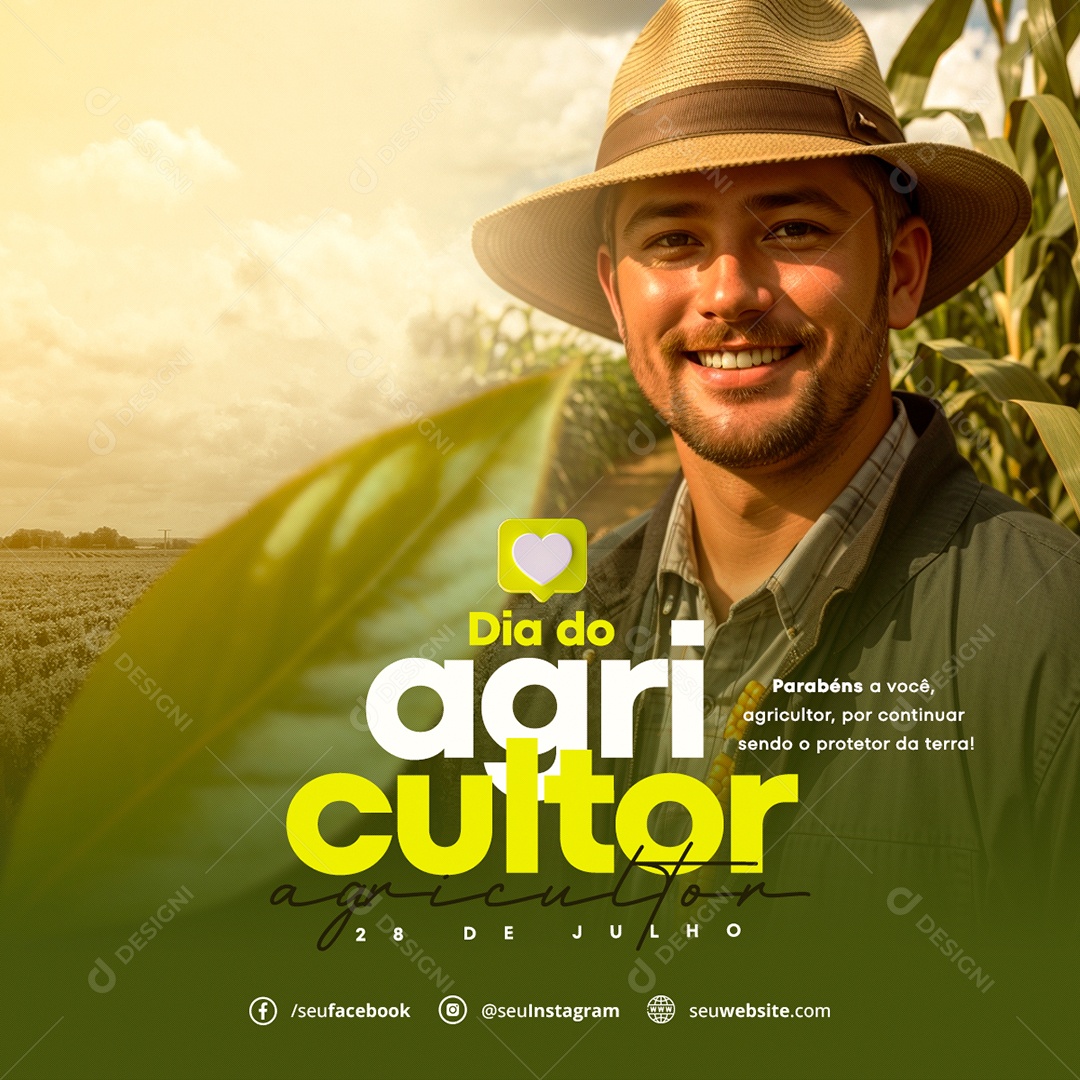 Dia Do Agricultor 28 De Julho Social Media PSD Editável