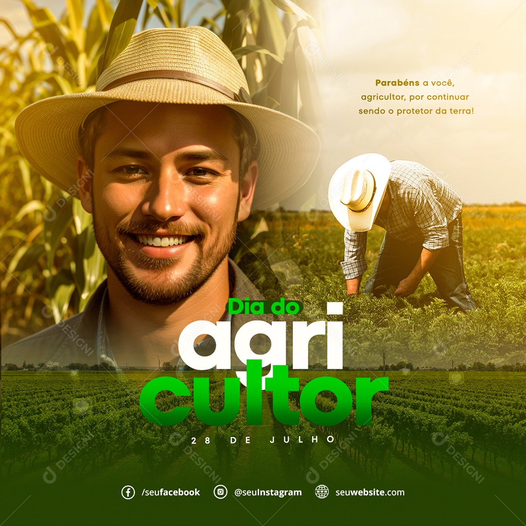 Dia Do Agricultor 28 De Julho Social Media PSD Editável