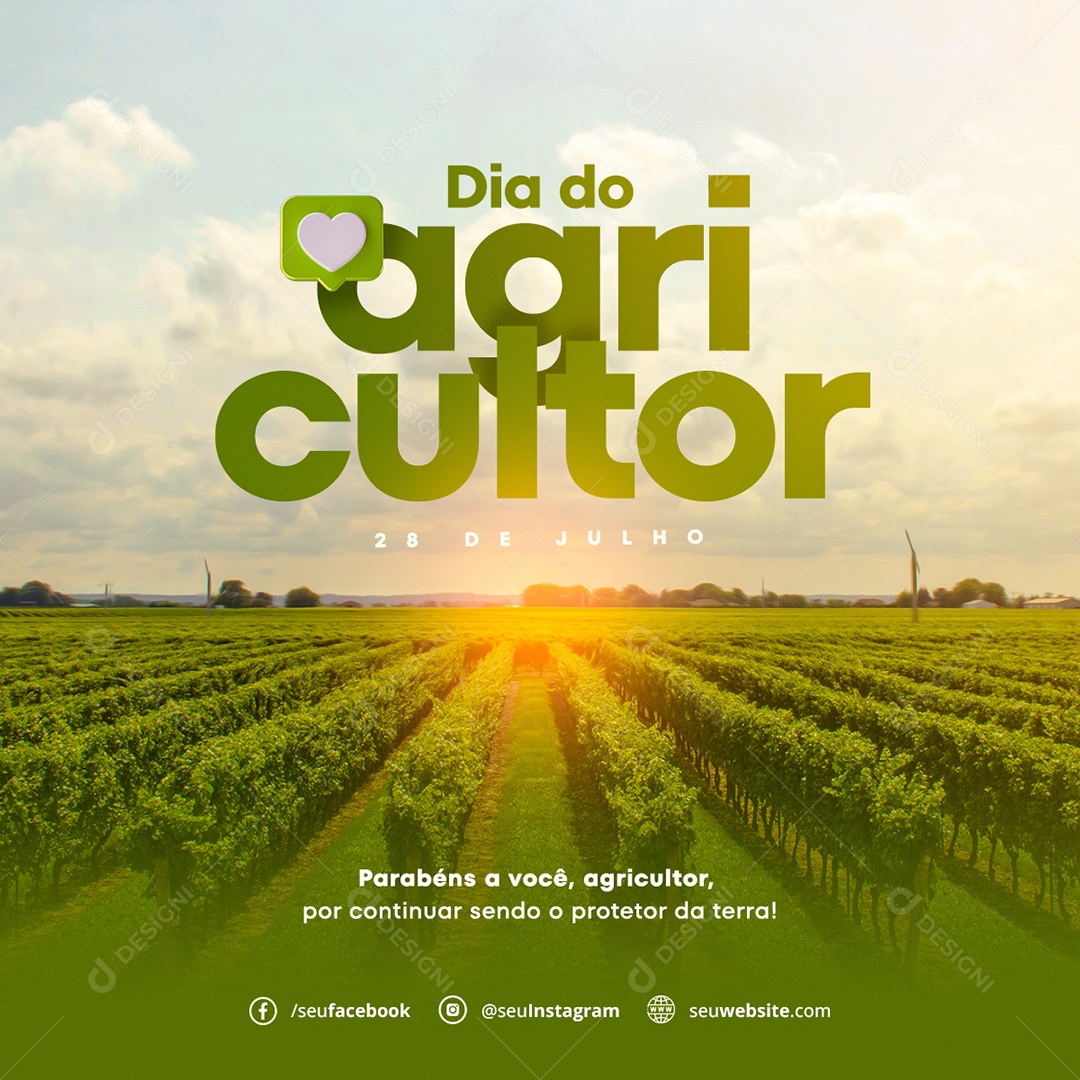 Dia Do Agricultor 28 De Julho Social Media PSD Editável