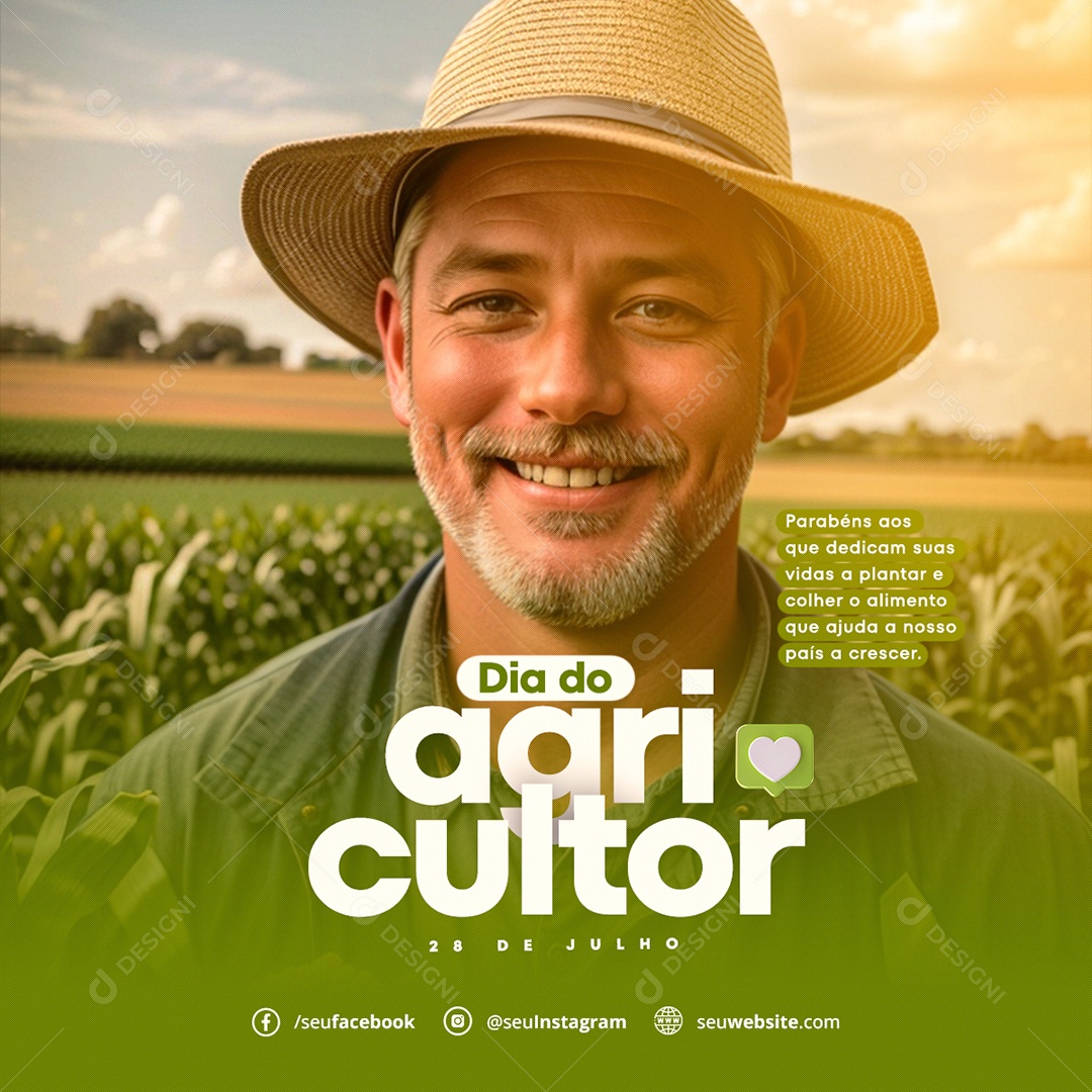 Dia Do Agricultor 28 De Julho Social Media PSD Editável