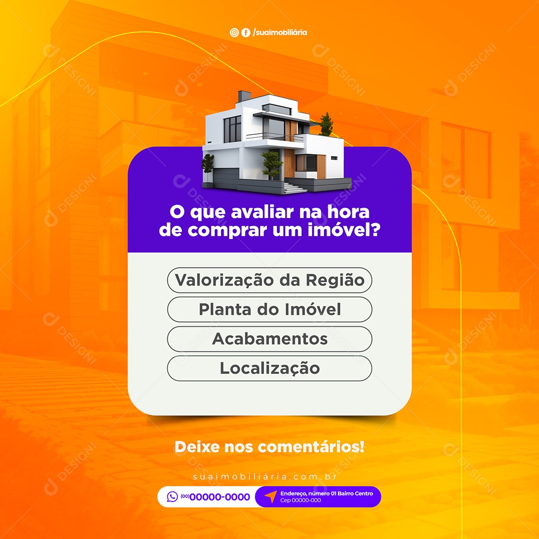 Imóvel Imobiliária Social Media PSD Editável