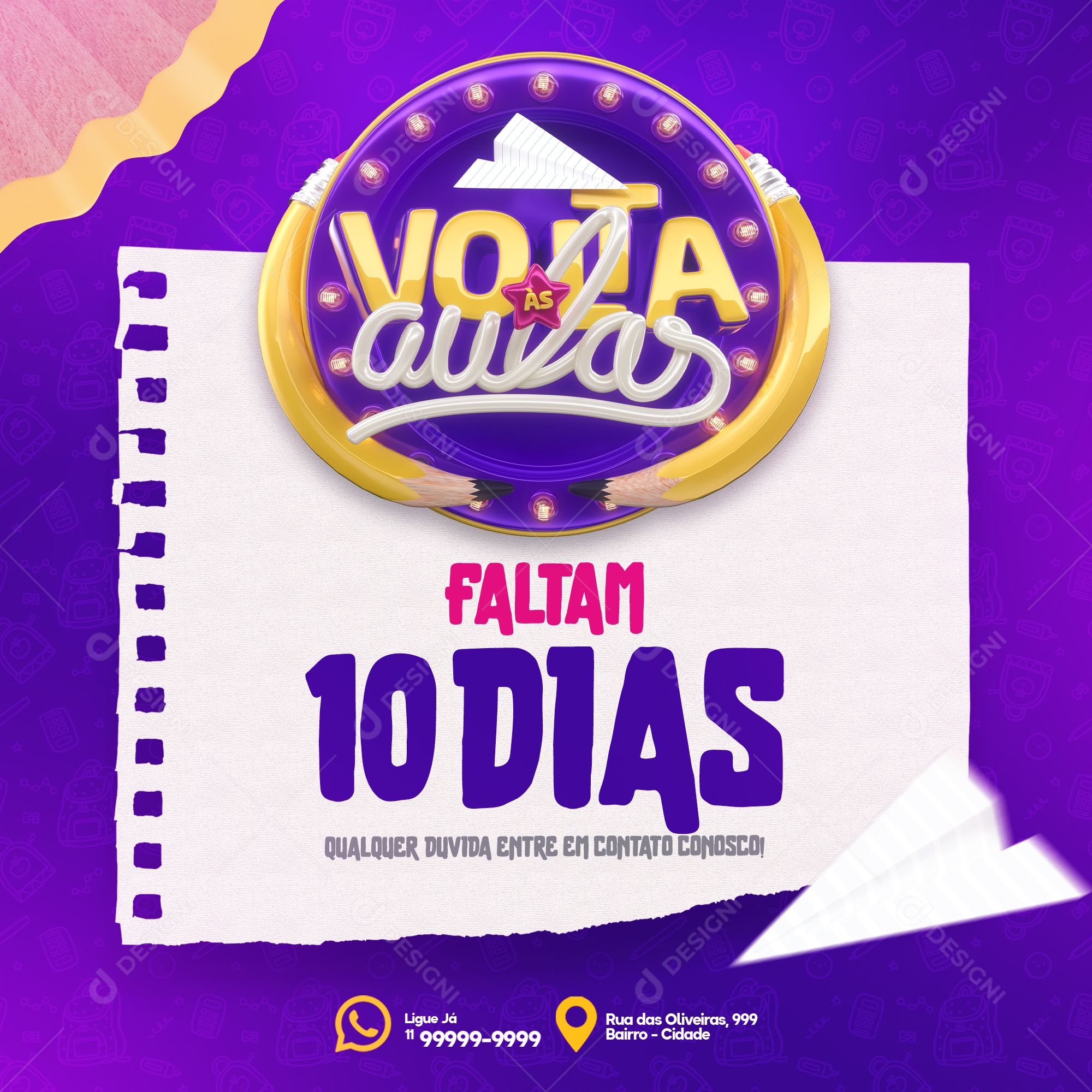 Voltas as Aulas Social Media PSD Editável