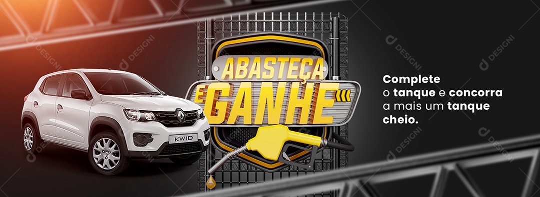 Banner Posto de Combustível Abasteça e Ganhe Carrossel Social Media PSD Editável