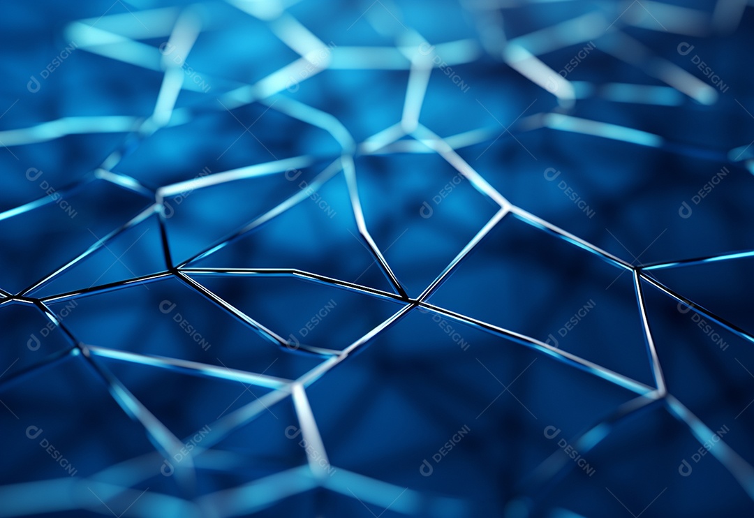 Plexo abstrato azul formas geométricas conexão