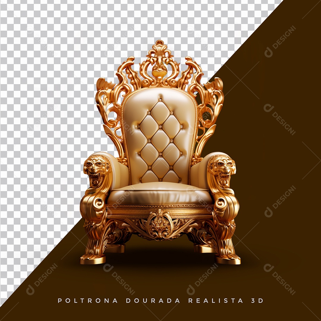 Poltrona Dourada para Composição PSD