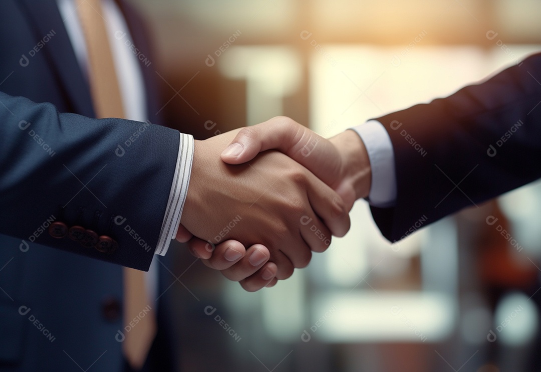 Empresário e mulheres aperto de mão para trabalho em equipe