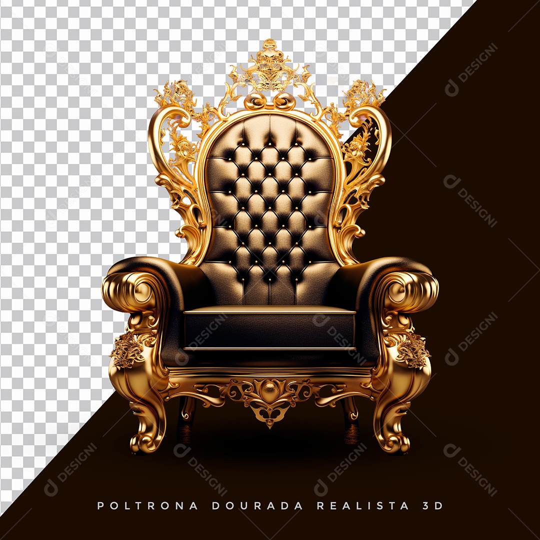Poltrona Dourada para Composição PSD