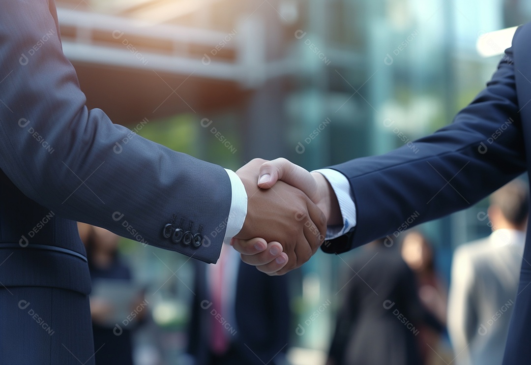 Empresário e mulheres aperto de mão para trabalho em equipe