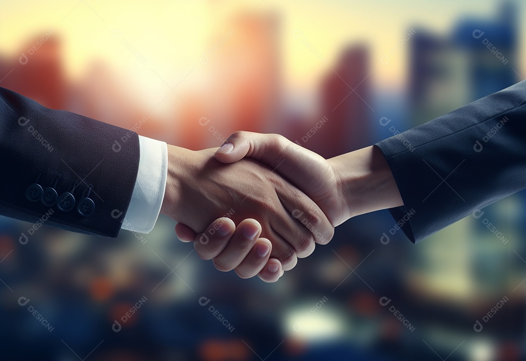 Empresário e mulheres aperto de mão para trabalho em equipe