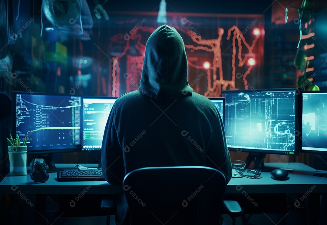 Conceito de segurança cibernética roubo de identidade hacks de banco de dados