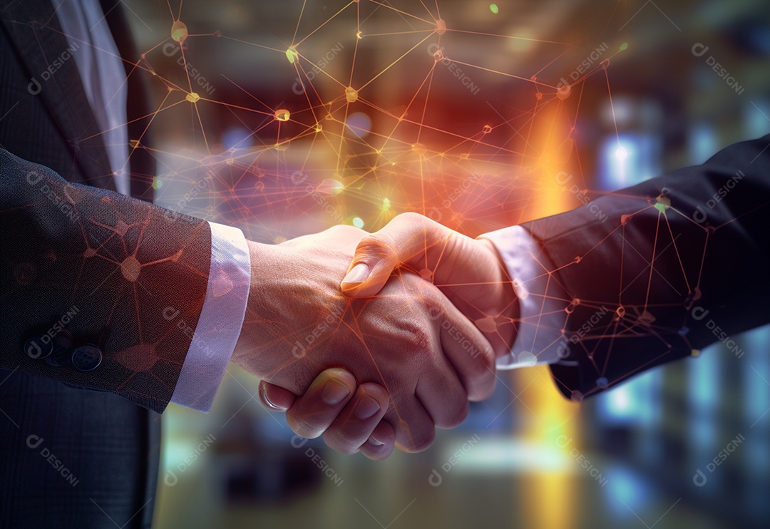 Imagem de dupla exposição da mão do homem de negócios do investidor